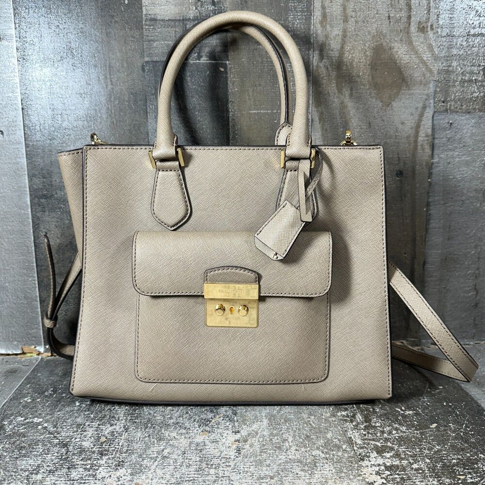 Michael Kors Bridgette Purse Leather Taupe‎
